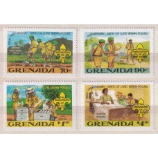 BOY SCOUTS GRENADA SERIE COMPLETA DE ESTAMPILLAS NUEVAS MINT SCOUT ABEJAS FLORES